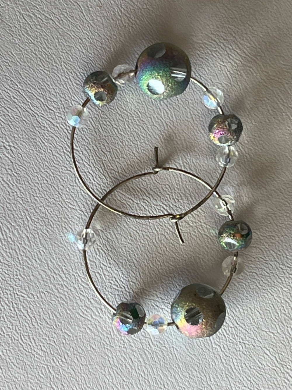 Titanium Carnival Glass Necklace & Hoop Earrings Set - Picture 10 of 10